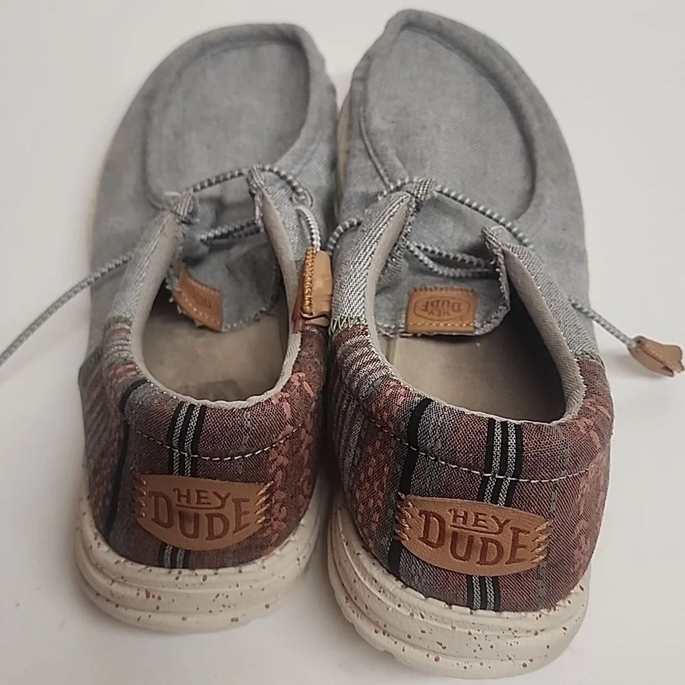 Hey Dude casual Wally Funk Baja gray slip on shoes. Size 10M.  Comfortable.